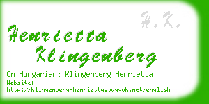 henrietta klingenberg business card